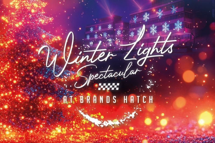 Winter light trails festivals near London Christmas 2025: a post advertising Winter Lights Spectacular at Brands Hatch