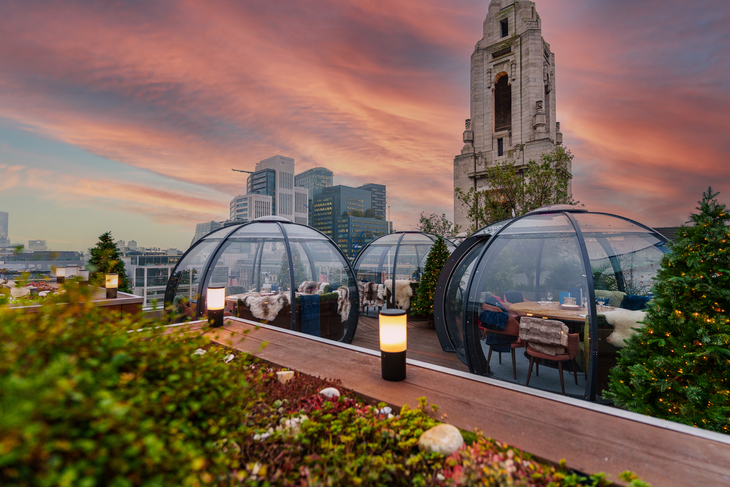 Pods perched on a rooftop