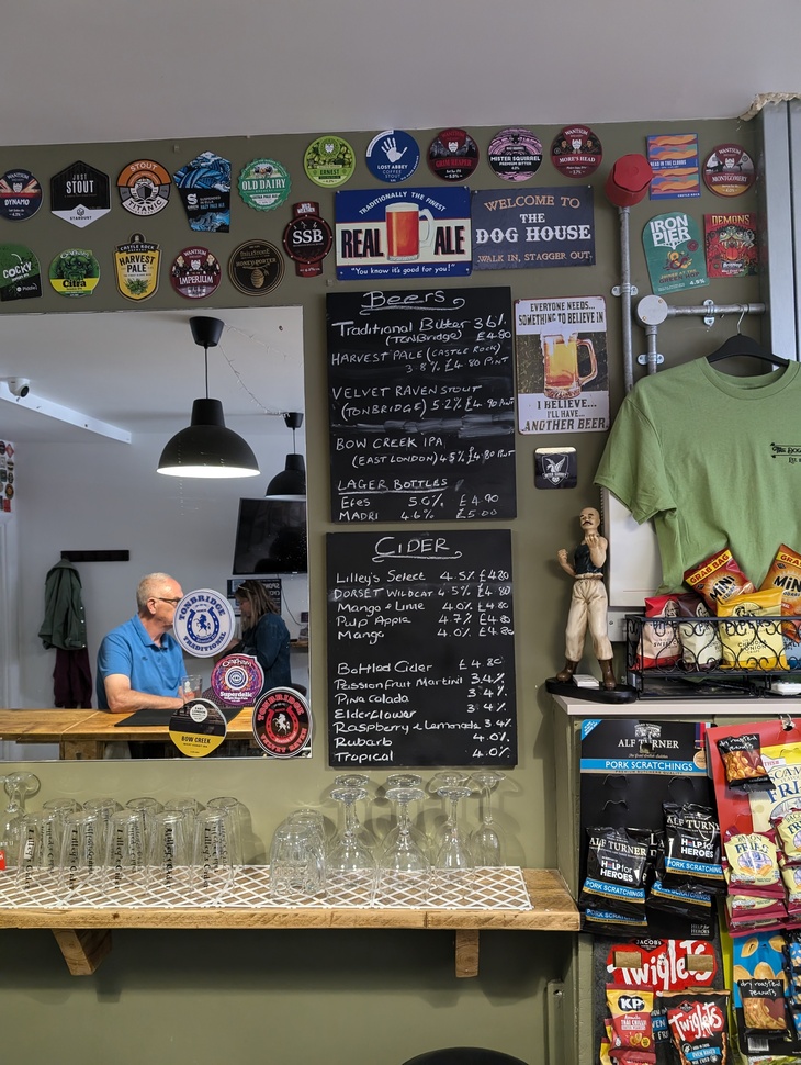 Best London pubs: A pub interior, with crisps and a t shirt hanging up