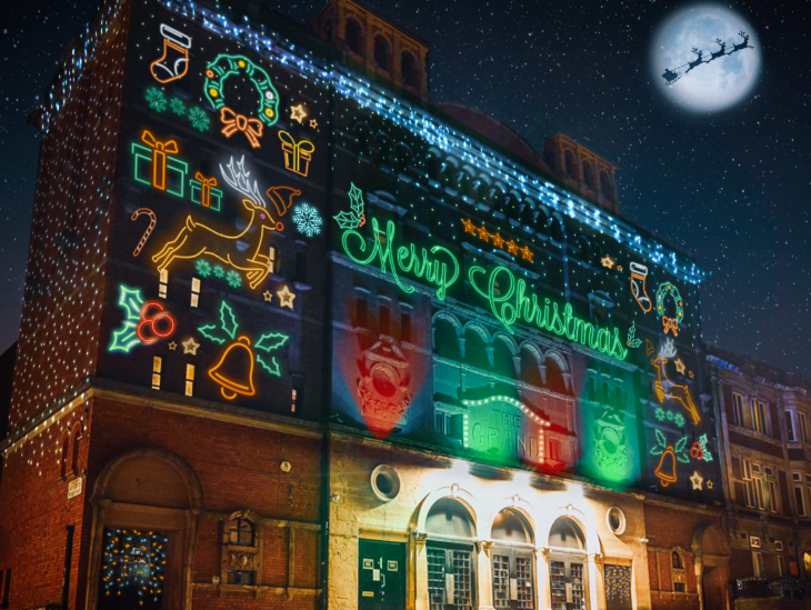 Christmas 2025 film screenings in London: Christmas lights on the exterior of the Clapham Grand
