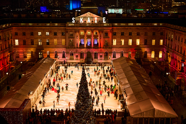 Christmas 2025 in London guide: people skating on the Somerset House ice rink