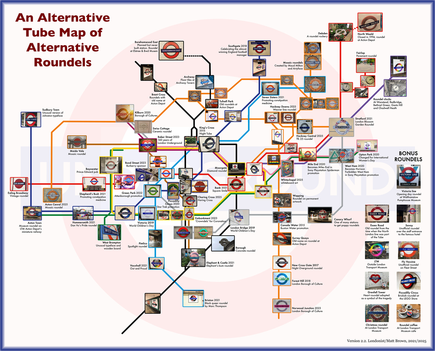 Alternative tube roundels map