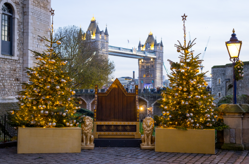 Things to do in London this weekend: Christmas trees and a throne at the Tower of London, with Tower Bridge in the background