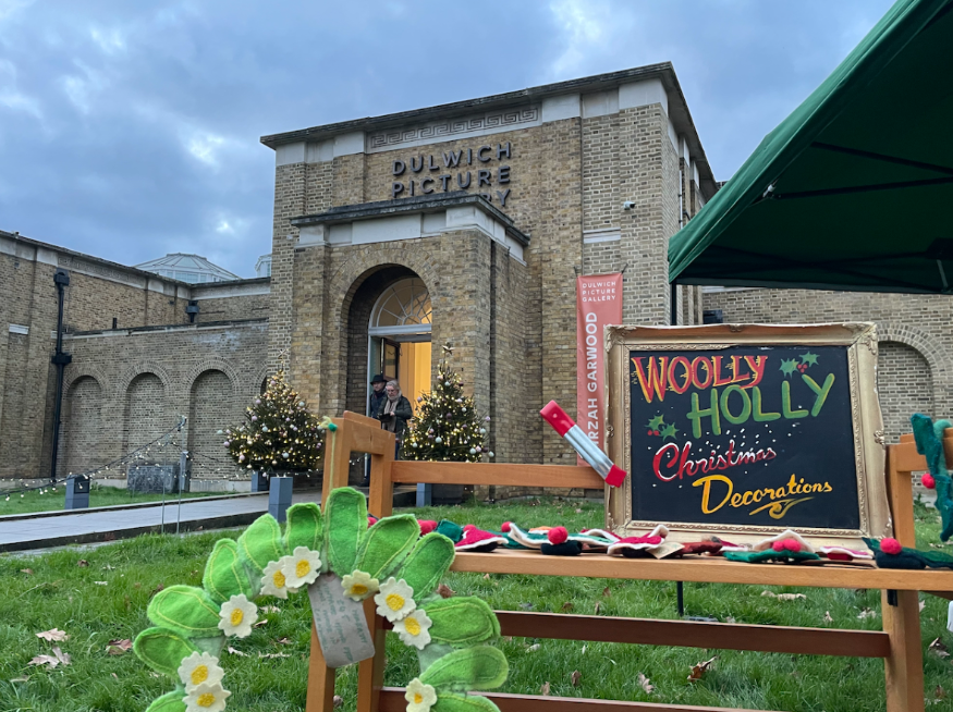 Weekend events in London: a wreath stall outside Dulwich Picture Gallery