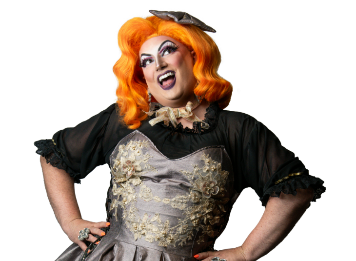 What's on in London today: Aunty Ginger, posing with orange hair and a corset-style dress