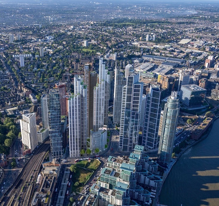 View of Vauxhall Square from above.