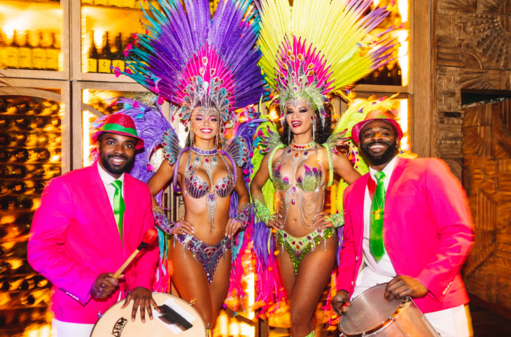 Things to do in London today: samba dancers and drummers in colourful costumes