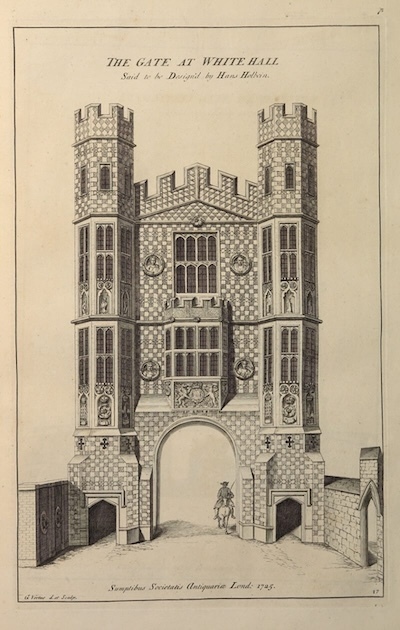 Black and white sketch of the Holbein Gate