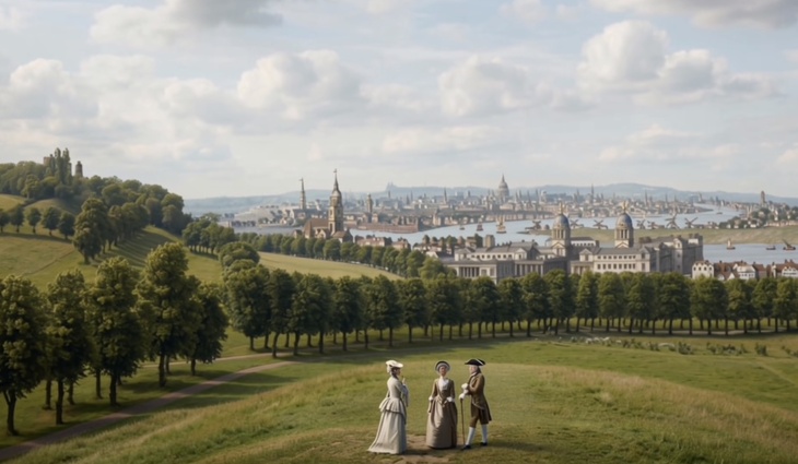 An 18th century panorama of Greenwich