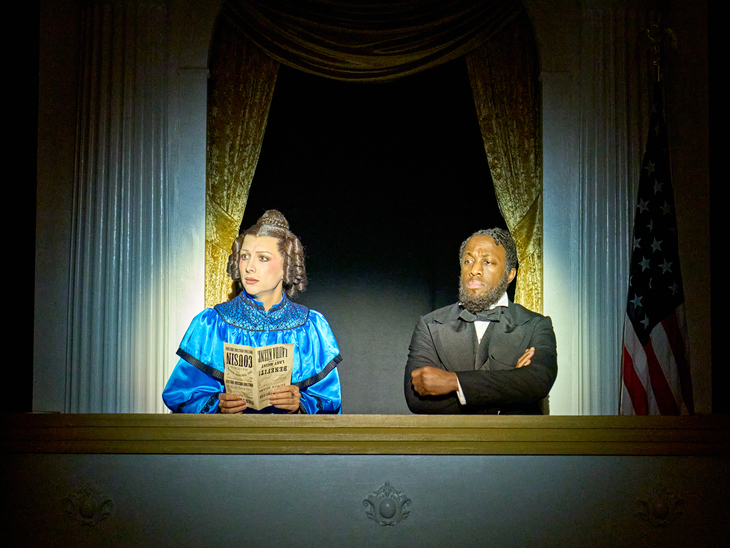 Mason Alexander Park (Mary Todd Lincoln) and Giles Terera (Mary's Husband). Photo by Manuel Harlan
