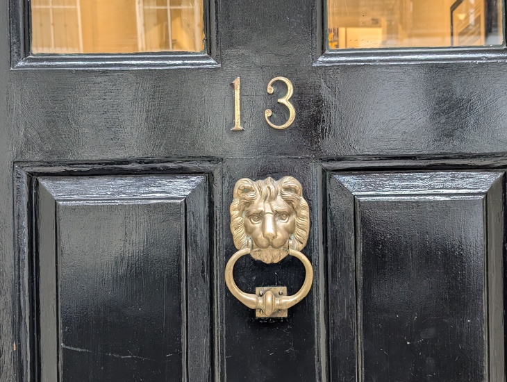 A door knocker on number 13
