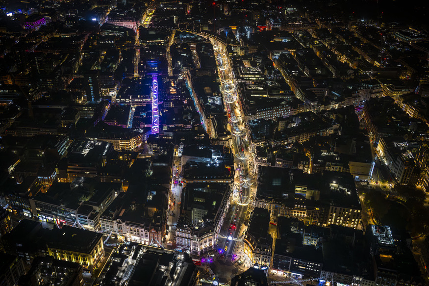 Aerial shot of central London