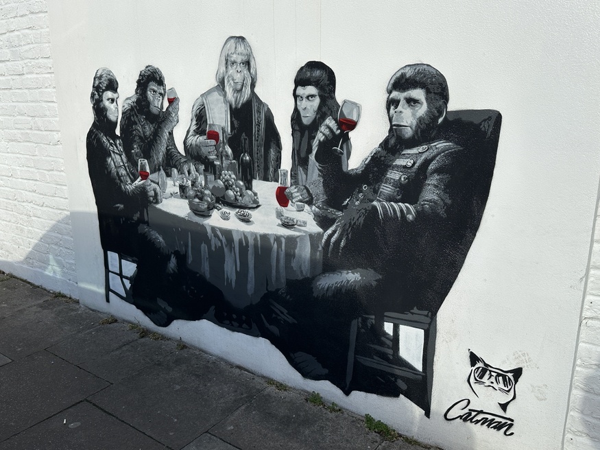 A Planet of the Apes mural