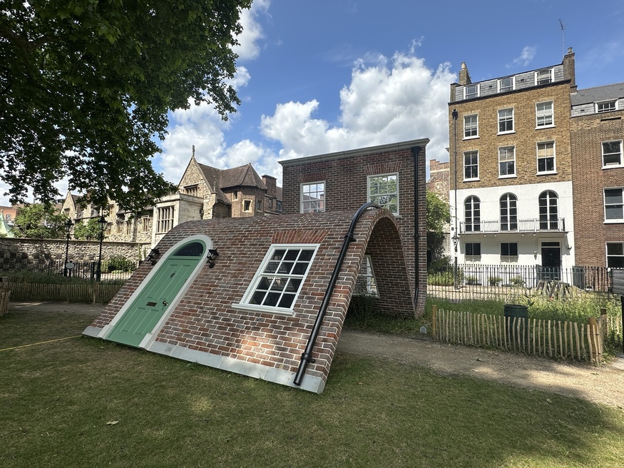 A folded house front