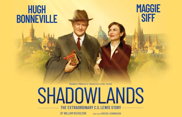 Things to look forward to in London in 2026: a poster for Shadowlands featuring Hugh Bonneville and Martha Siff