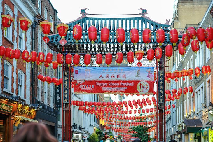 What's open in London on Christmas Day: the gate entrance and red lanterns of Chinatown