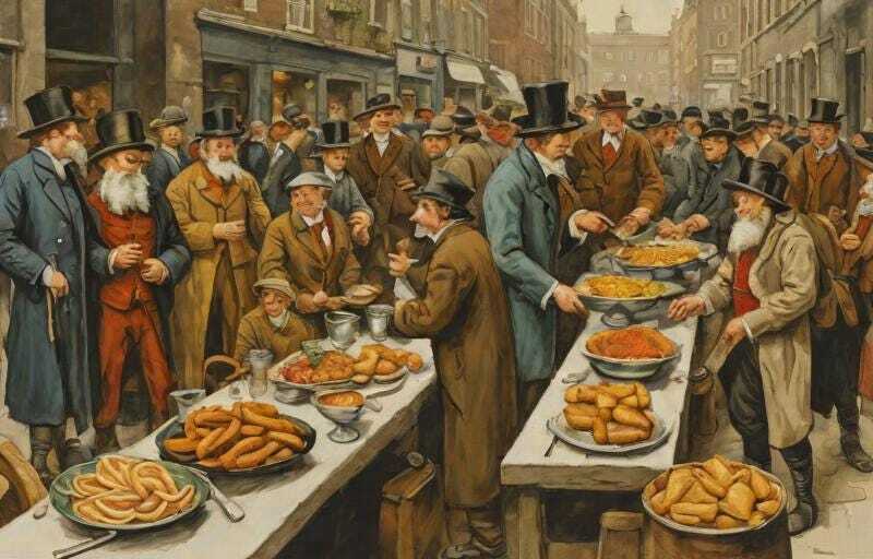 A christmas feast in victorian london