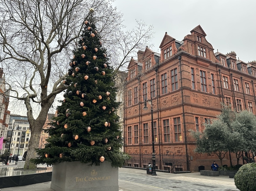 Connaught Hotel with 2026 christmas tree