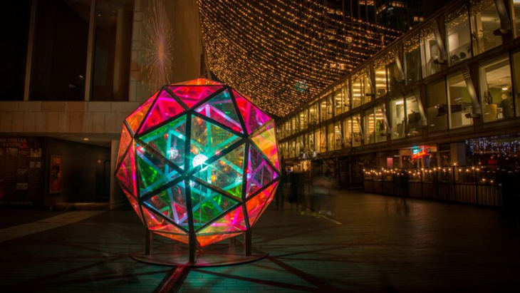 A giant bauble at the South Bank Centre