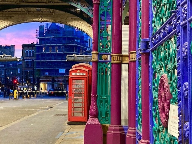 Colourful insides of Smithfield meat market
