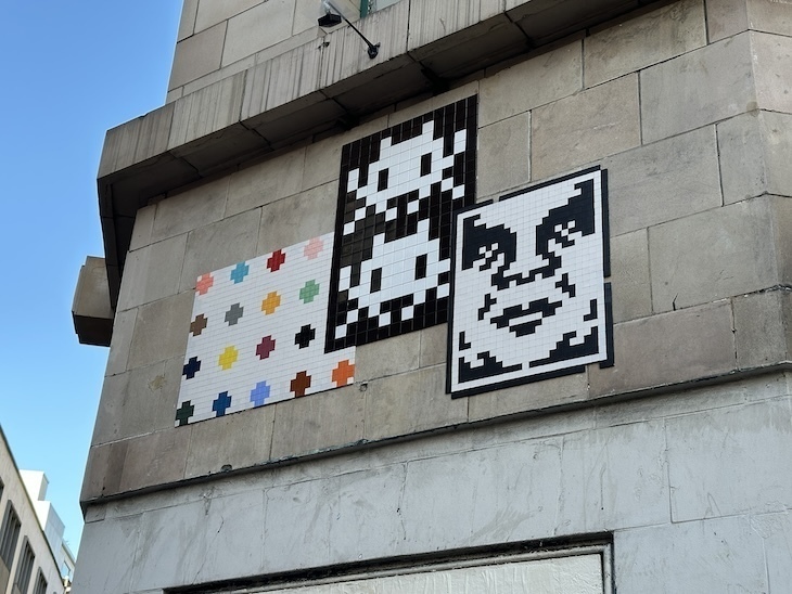 Invader street art in Soho
