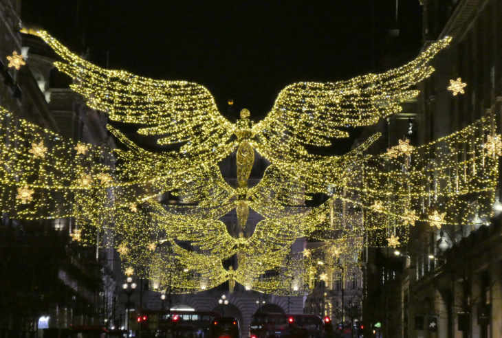 What's on in London this Christmas weekend:  Regent Street's angel Christmas lights