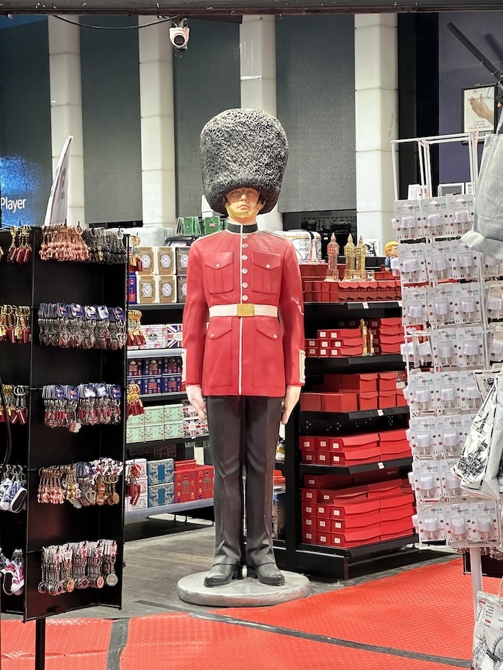 Royal guard in a shop