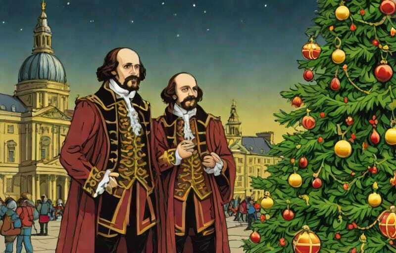 Shakespeare in trafalgar square at christmas