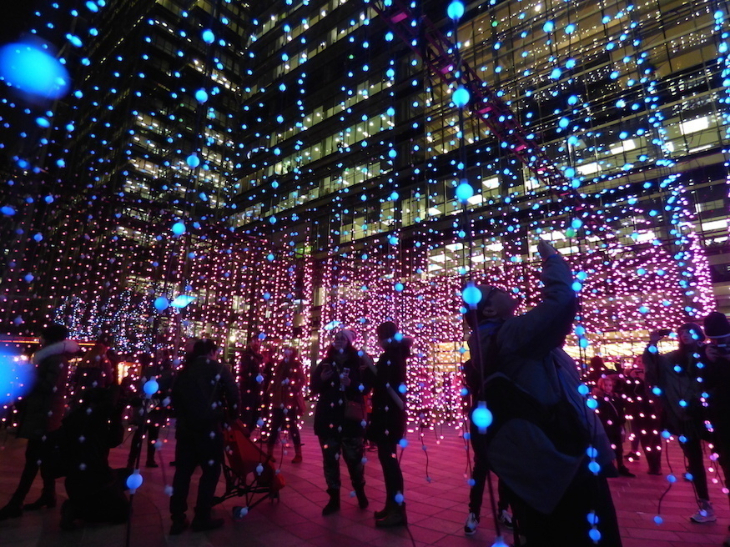 What's on in London in January 2026: people standing among strings of glowing lights