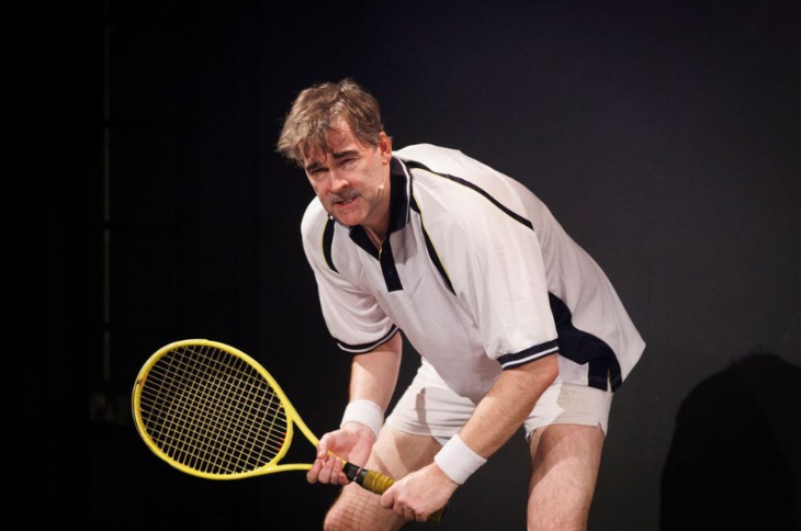 What's on in London in January 2026: Adam Riches holding a tennis racquet, dressed in tennis whites
