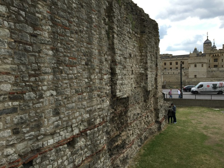 Things to do in London today: a section of Roman wall outside the Tower of London
