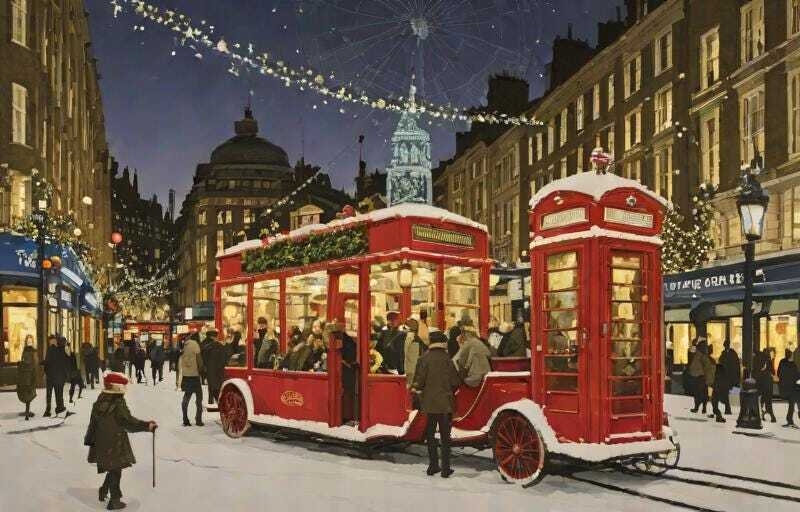 A strange contraption made of phone boxes