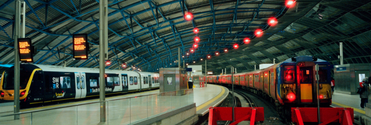 Waterloo station closed Christmas 2025: trains on the platforms at Waterloo station