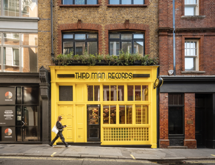 The yellow frontage of Third Man Records