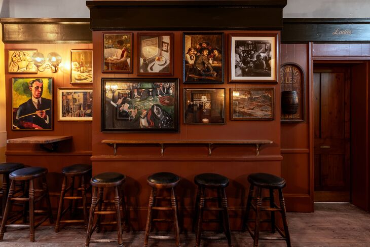 A pub with a gallery wall