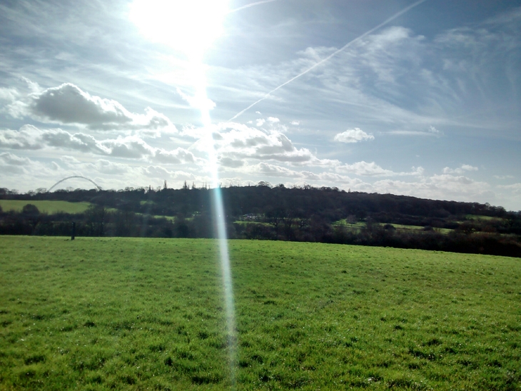 A view of the Wembley arch from park land