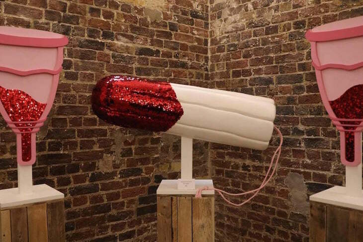 London museums no entry fee: A glittery tampon sculpture