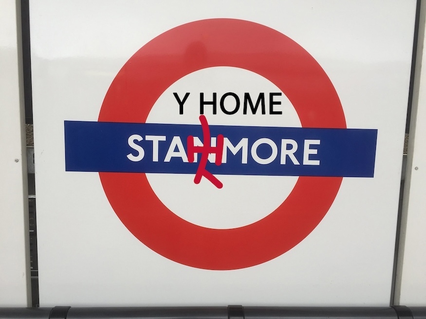 Stanmore roundel changed to Stay Home More