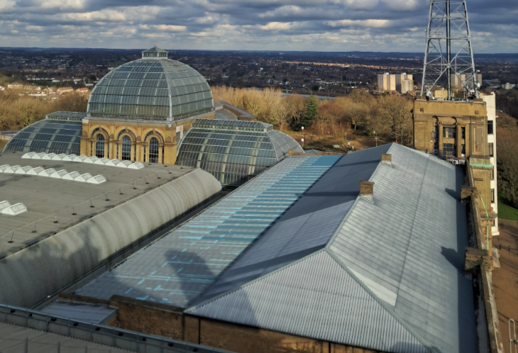 Top events in London today: the roof of Alexandra Palace, and the view beyond