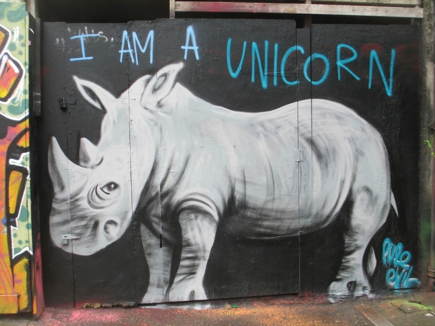Rhino unicorn street art london