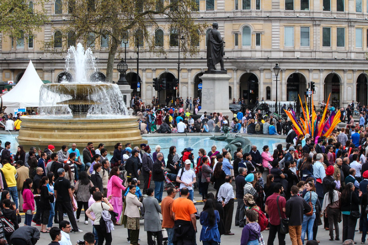 Vaisakhi in London 2026:  Crowds in Trafalgar Square for the free Vaisakhi  celebrations