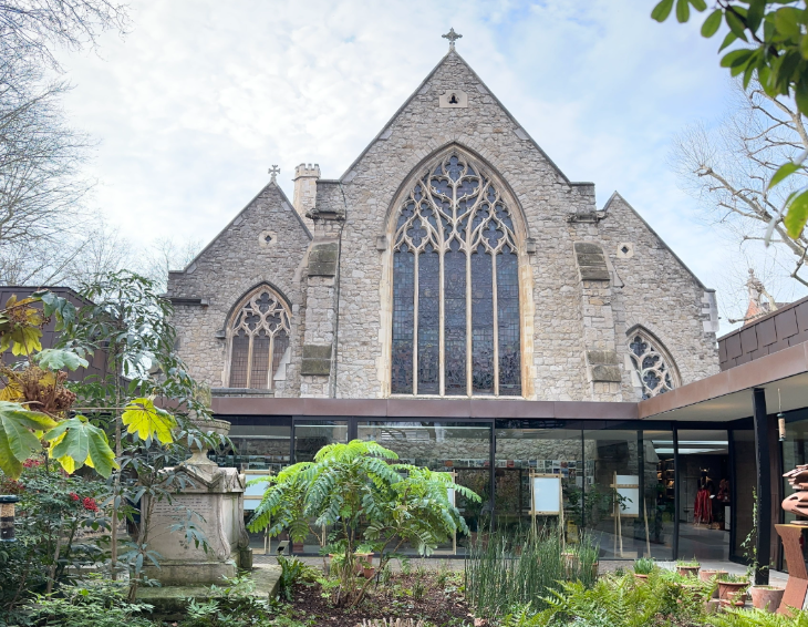 Things to do in London this weekend: the exterior of the church building which houses the Garden Museum