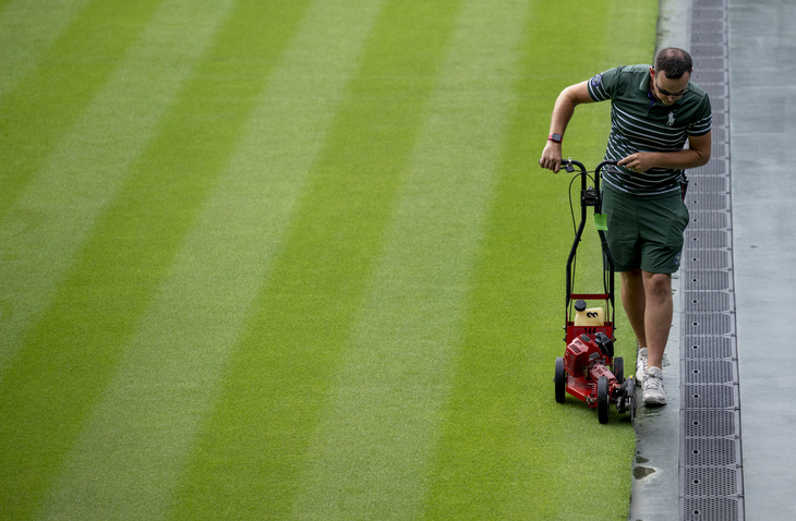 Dryers by the side of the courts