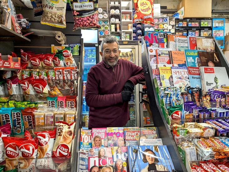 Pritesh at the news stand