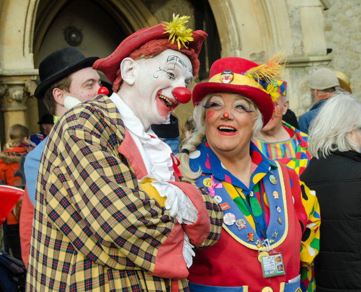 Two clowns chatting