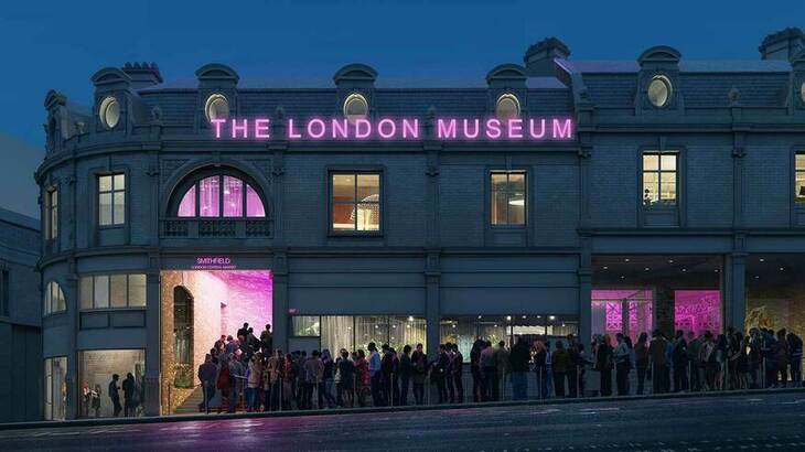 Free London museums: a mock up of the London Museum at night