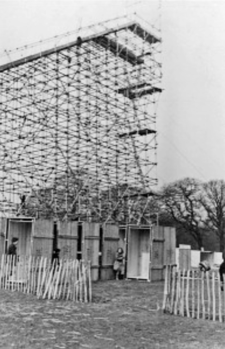 The ski jump being built