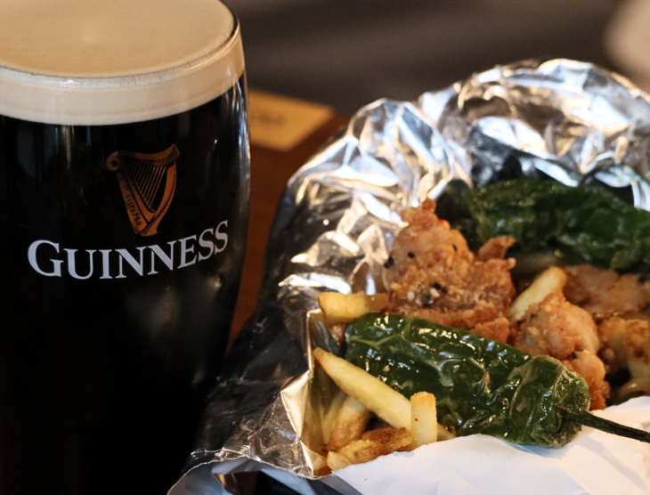 Guinness and a spice bag