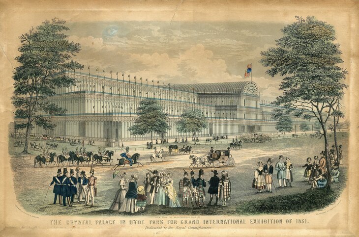 Free museums: an old etching of the Crystal Palace in its heyday