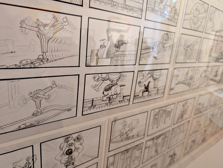 A storyboard for The Wrong Trousers